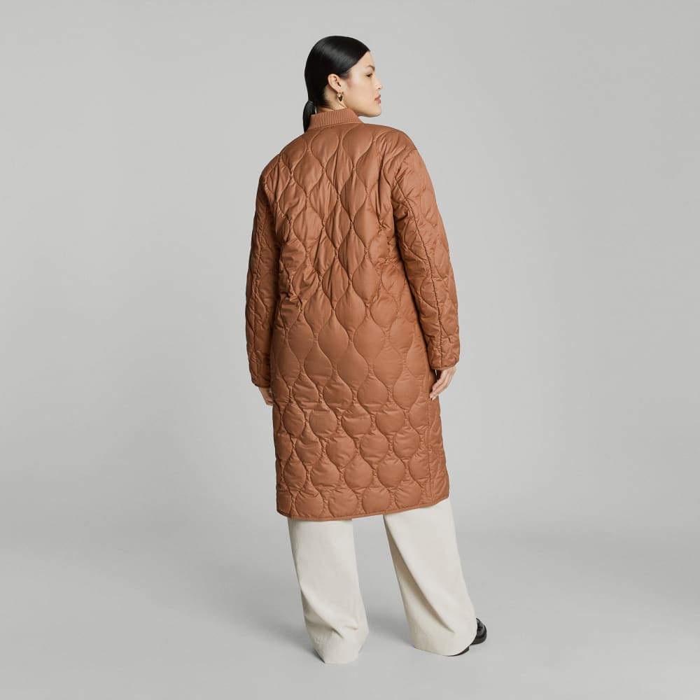 The ReNew Long Liner in Tawny Brown — detail view