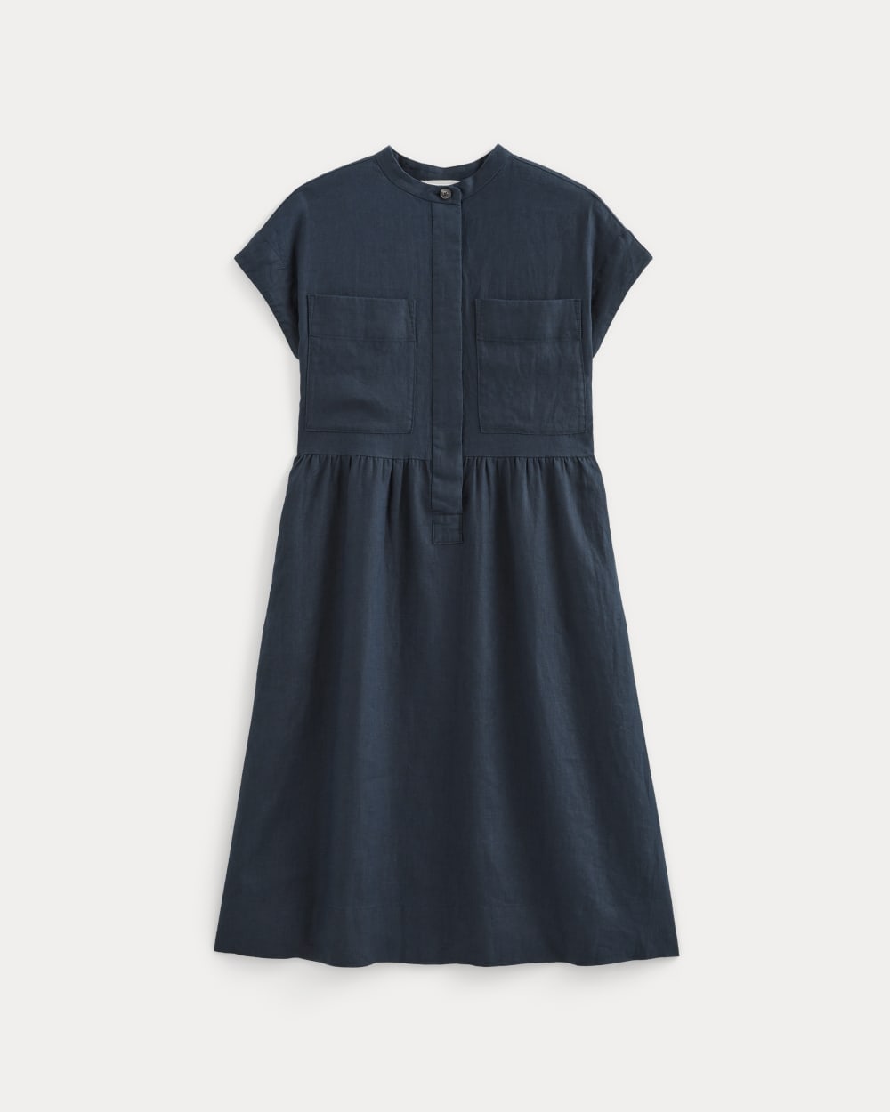 The Craft Dress in Linen in Navy — alternate view