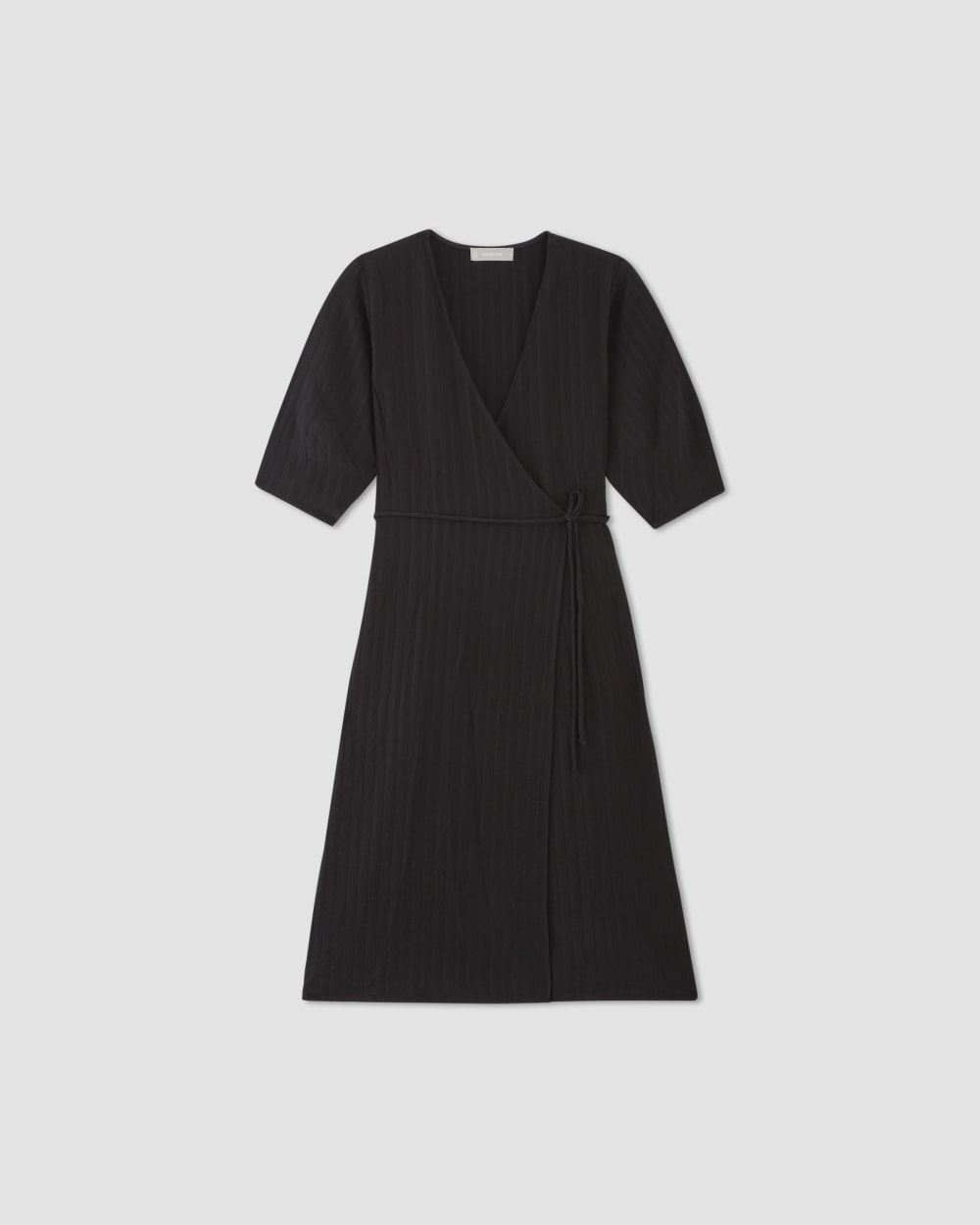The City Stripe Wrap Dress in Black — alternate view