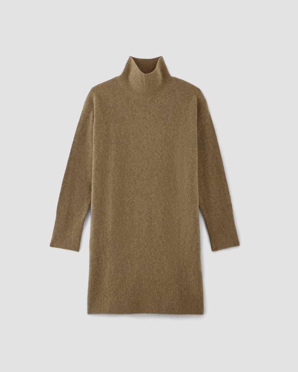 The Cozy Stretch Turtleneck Dress in Heathered Toasted Coconut — alternate view