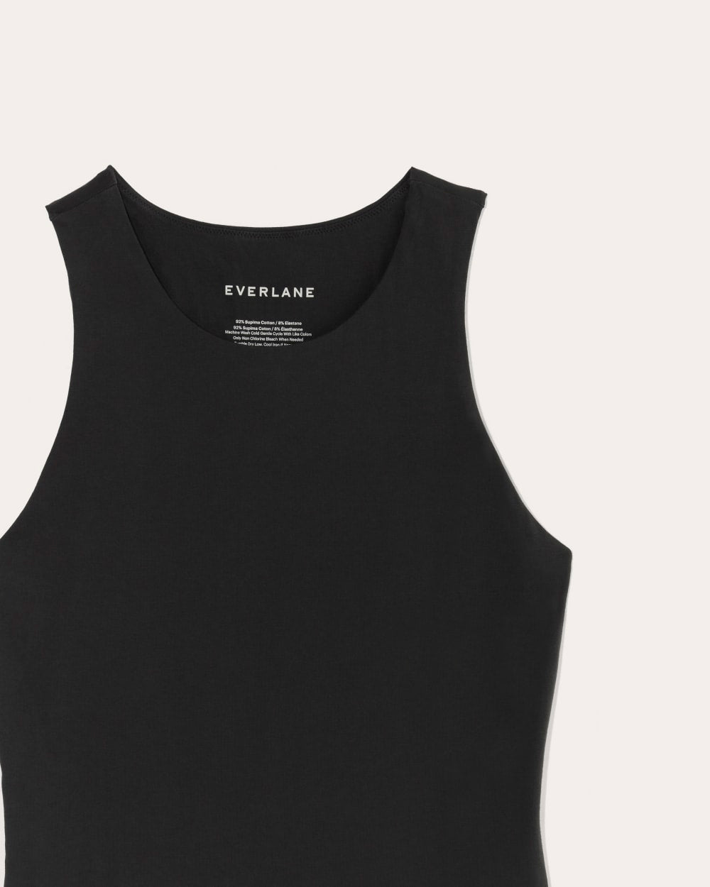 The Cutaway Tank Bodysuit in Black — detail view