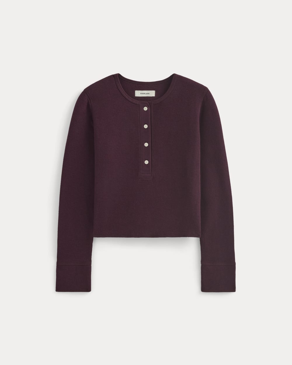Boxy Henley in Cozy Waffle in Heathered Port Royale — alternate view