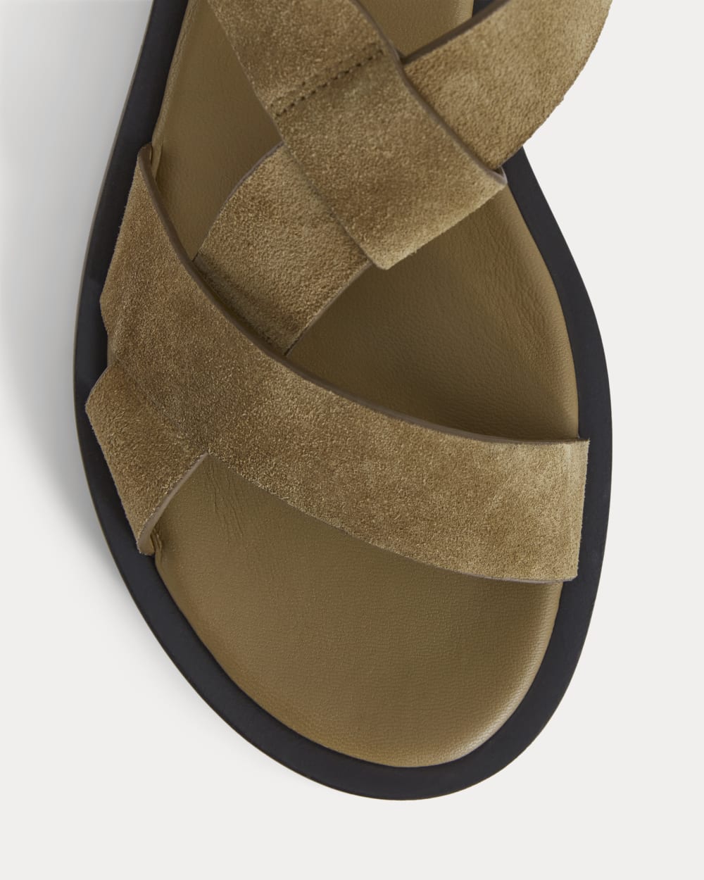 The City Strap Sandal in Sand Suede — detail view