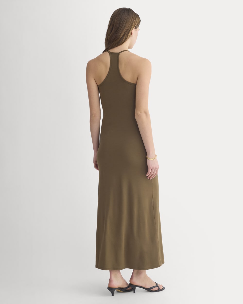 Racerback Maxi Knit Dress in Beech — detail view
