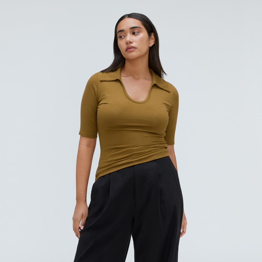 The Super-Soft Short Sleeve Polo in Tapenade — alternate view