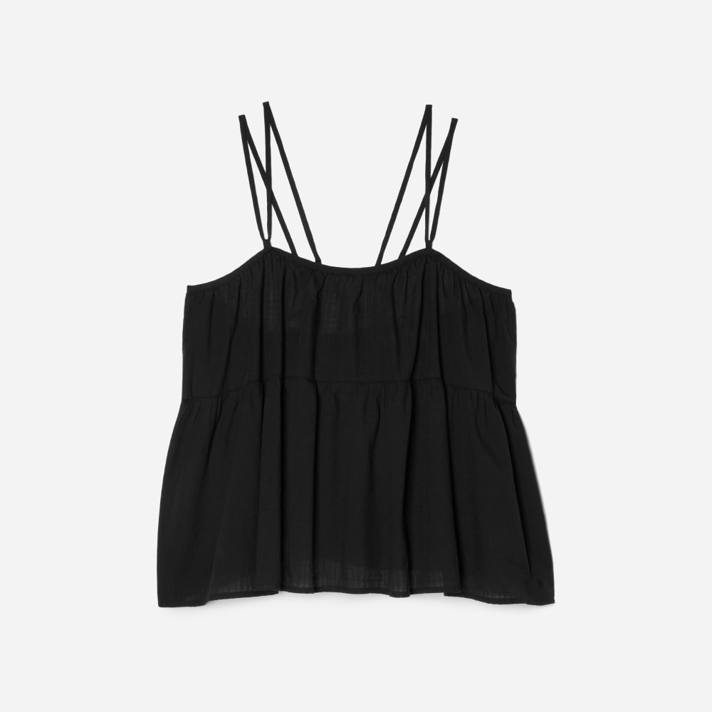 The Billow Cami in Black — front view