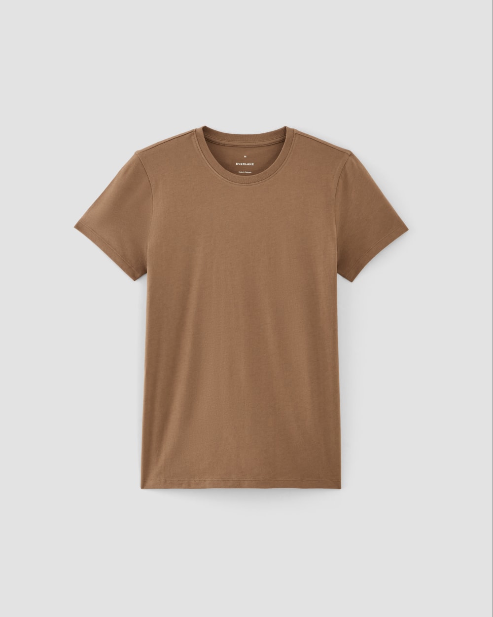 The Slim Crew in Essential Cotton in Carob Brown — alternate view