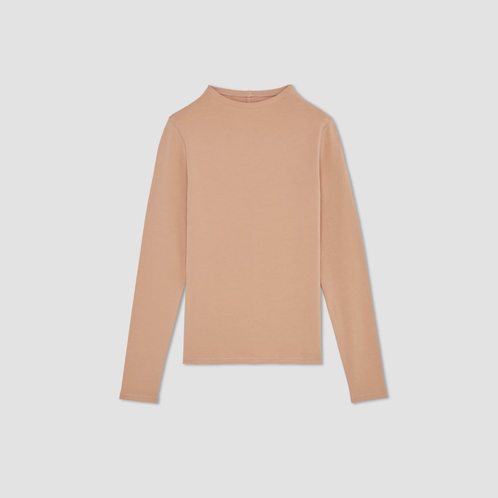The Supima® Form Funnel Neck Tee in Blush Pink — alternate view