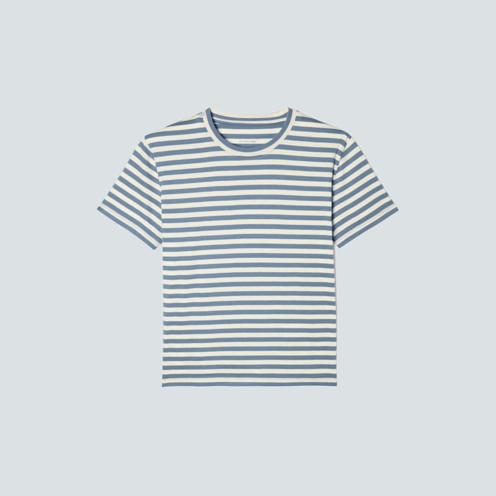 The Box-Cut Tee in Essential Cotton in Spring Lake / Canvas — front view