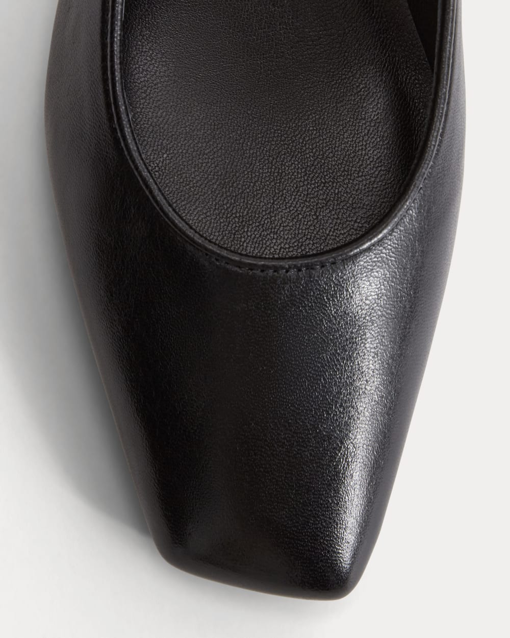 The Ballet Pump in Black — detail view