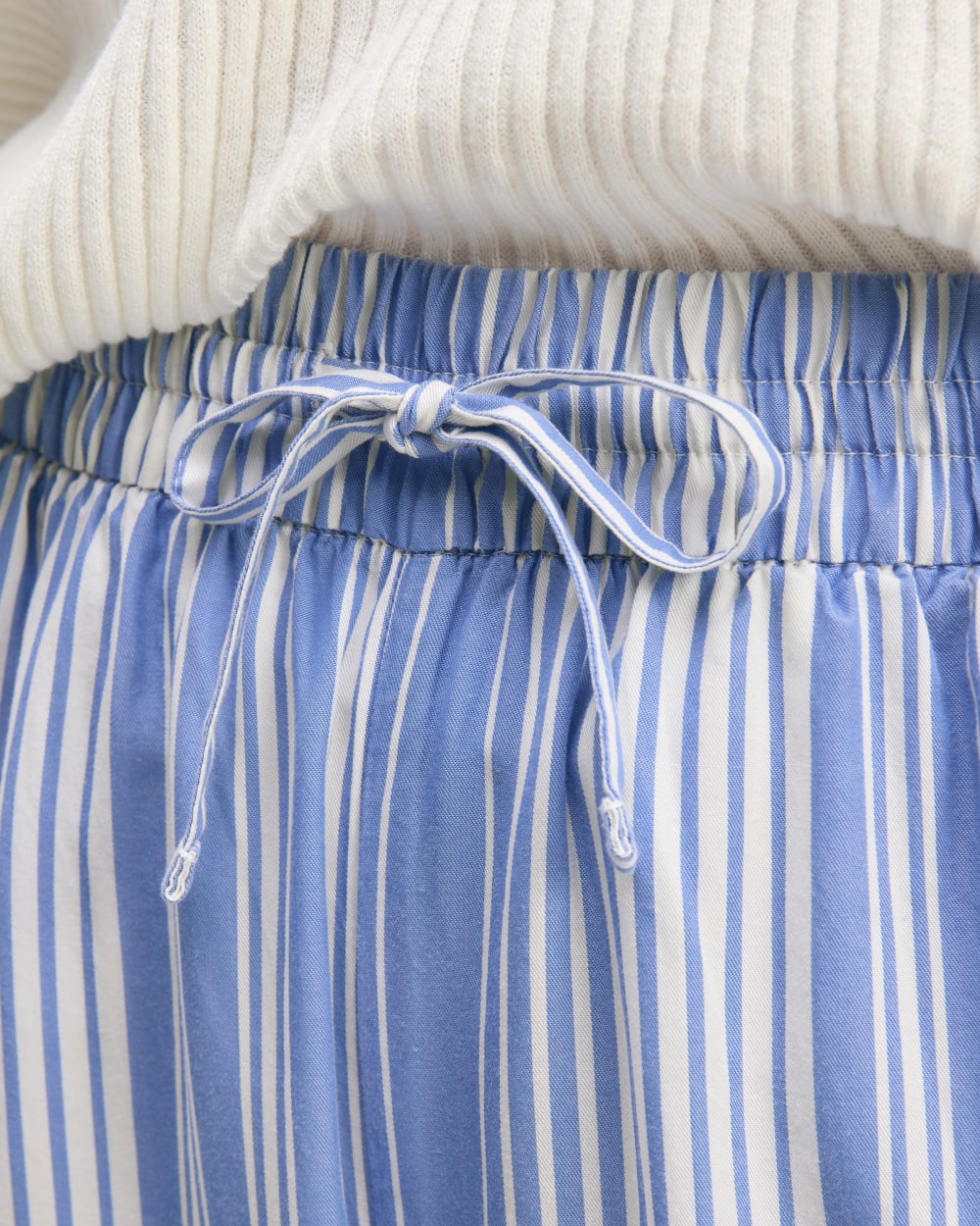 The Wide-Leg Pant in Butterlite in Granada Sky Blue / Bone — detail view
