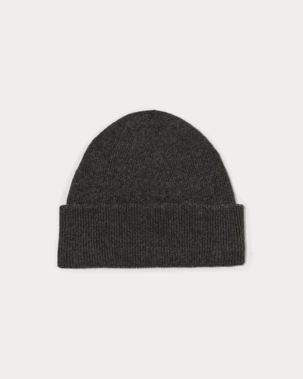The Cabin Beanie in Heathered Soot — front view