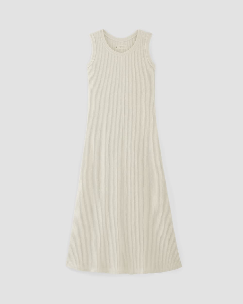 The Rib-Knit A-Line Tank Dress in Bone — alternate view
