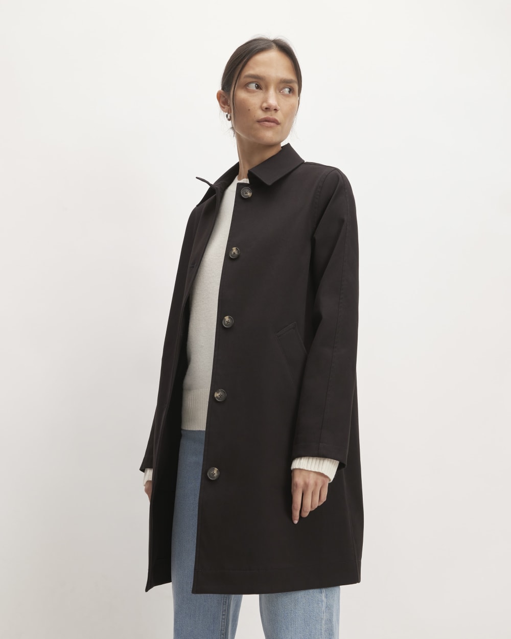 The Mac Coat in Black — front view