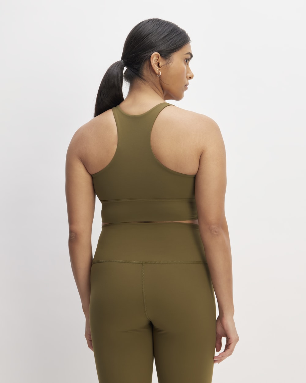 The Perform Longline Bra in Beech — detail view