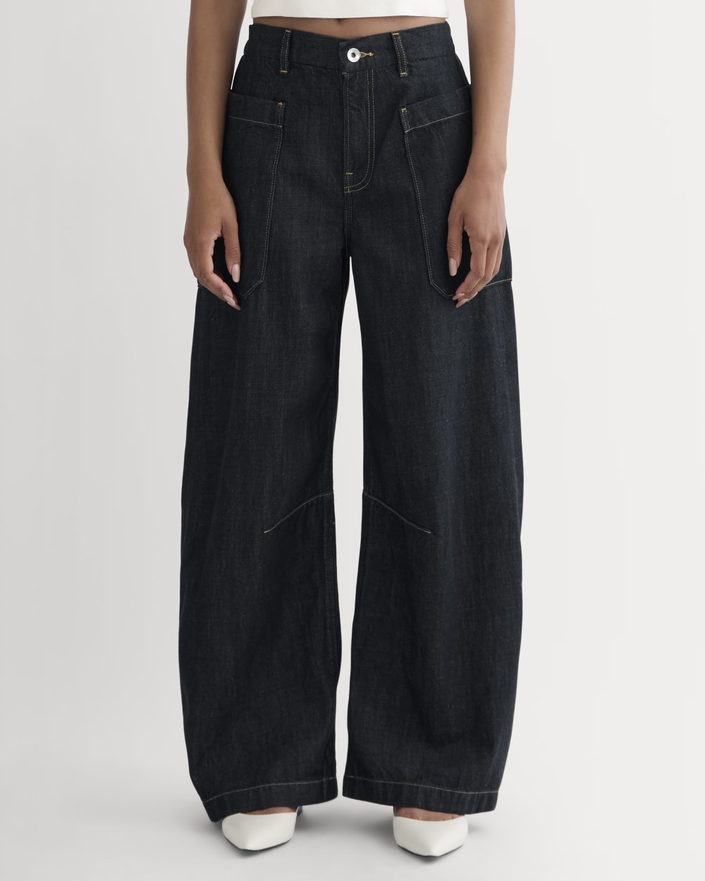 The Gardener Pull-On Jean in Dark Indigo — detail view