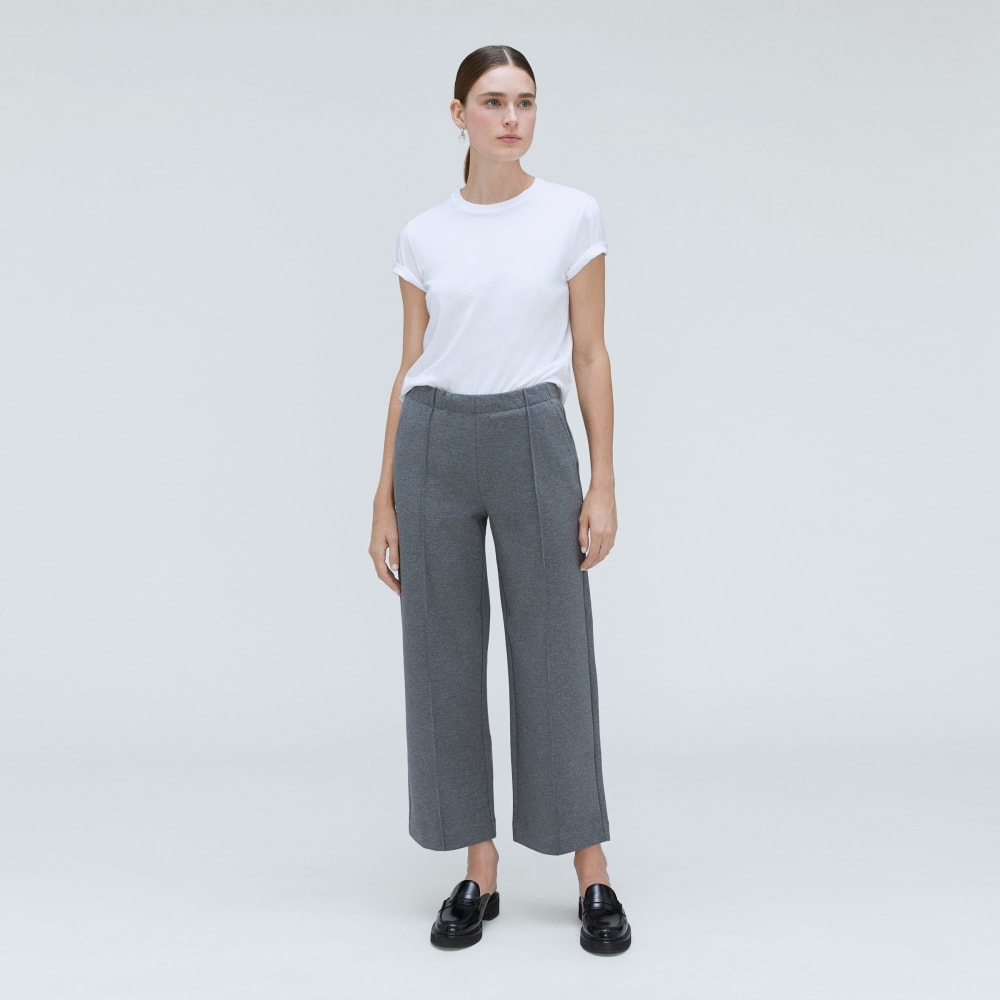 The Wide Leg Dream Pant® in Heathered Charcoal — detail view
