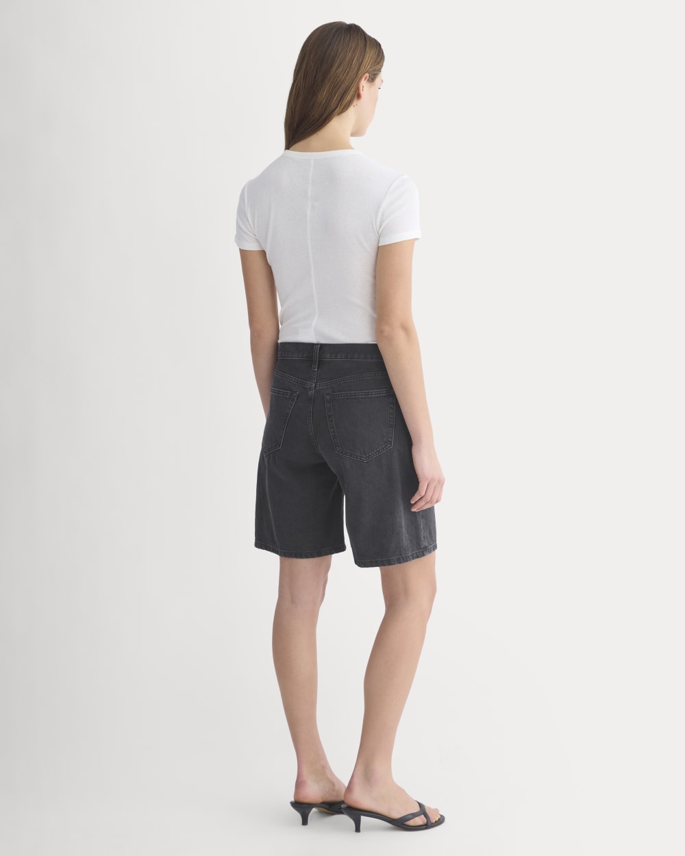 Loose Jean Short in Black — detail view