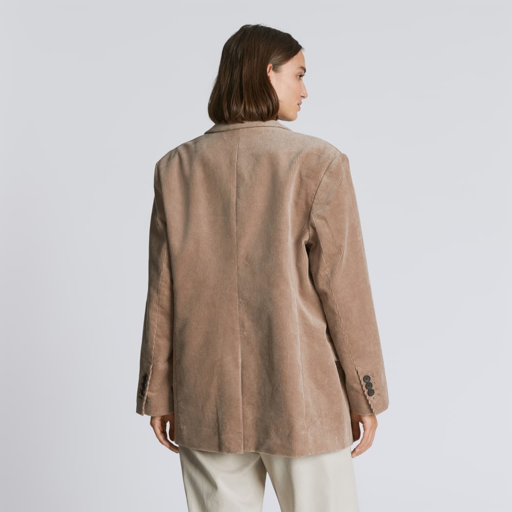 The Corduroy ’80s Blazer in Taupe Grey — detail view