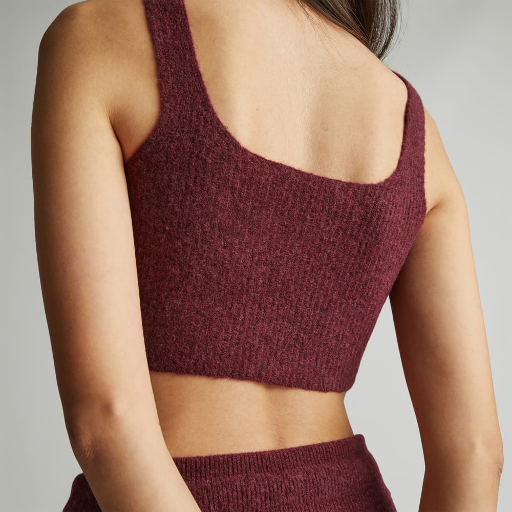 The Cozy-Stretch Tank in Brandy — detail view