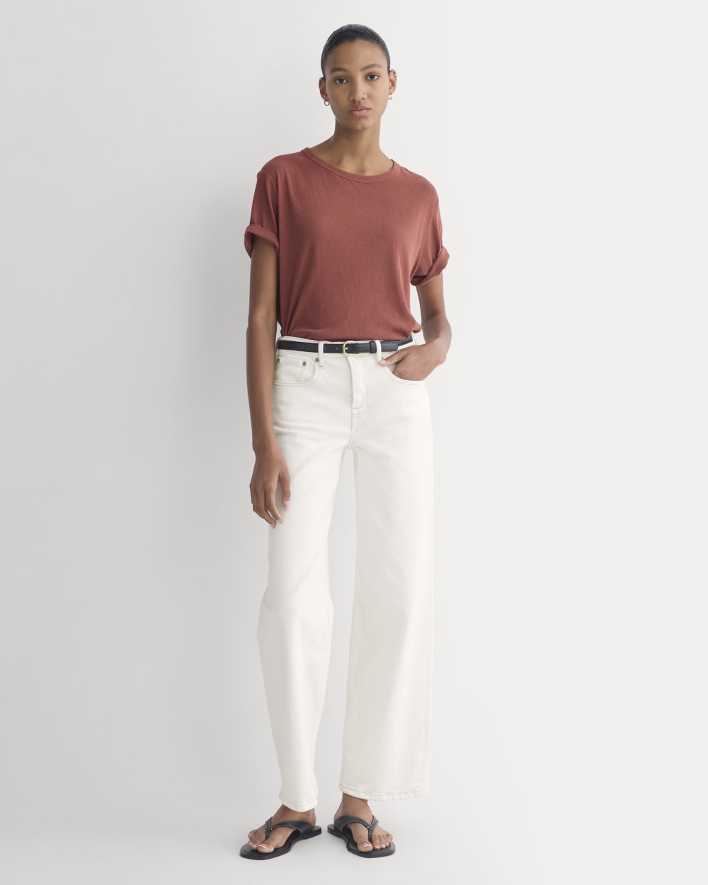 The Air Tee in Henna Red — detail view