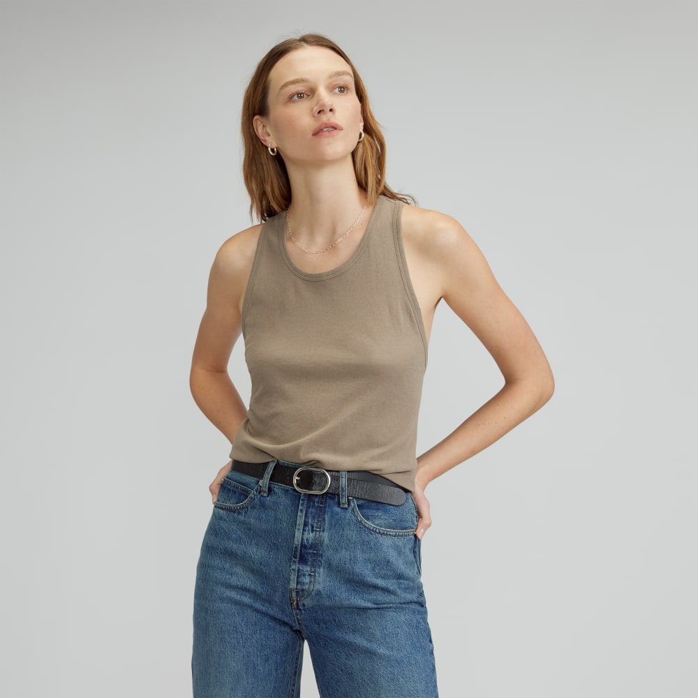 The Air Racerback Tank in Clay — front view
