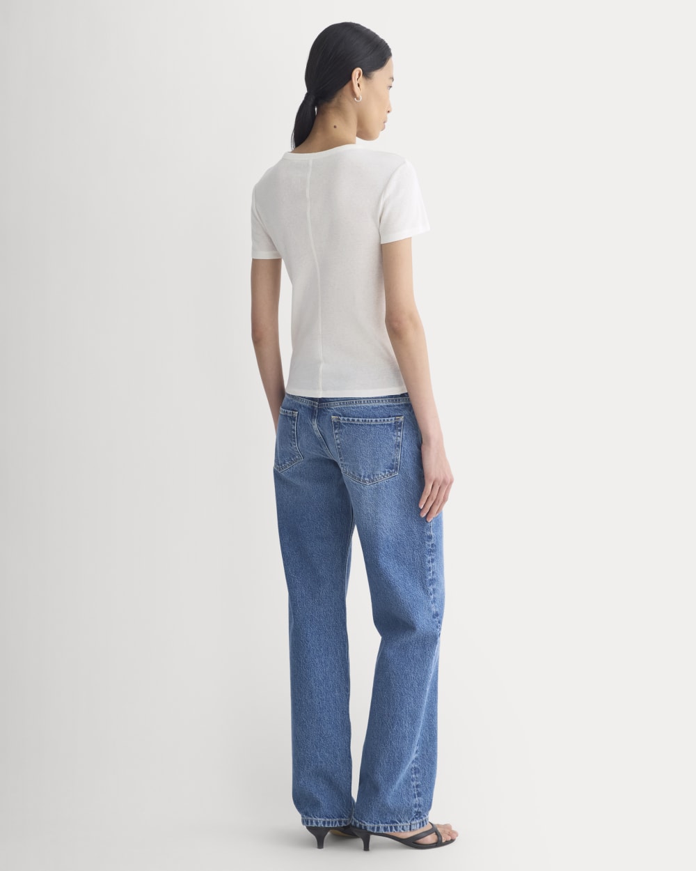 Tissue Short-Sleeve Crew in Bone — detail view