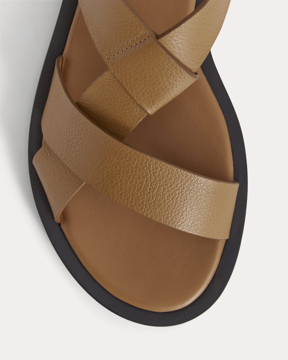 The City Strap Sandal in Desert Tan — detail view