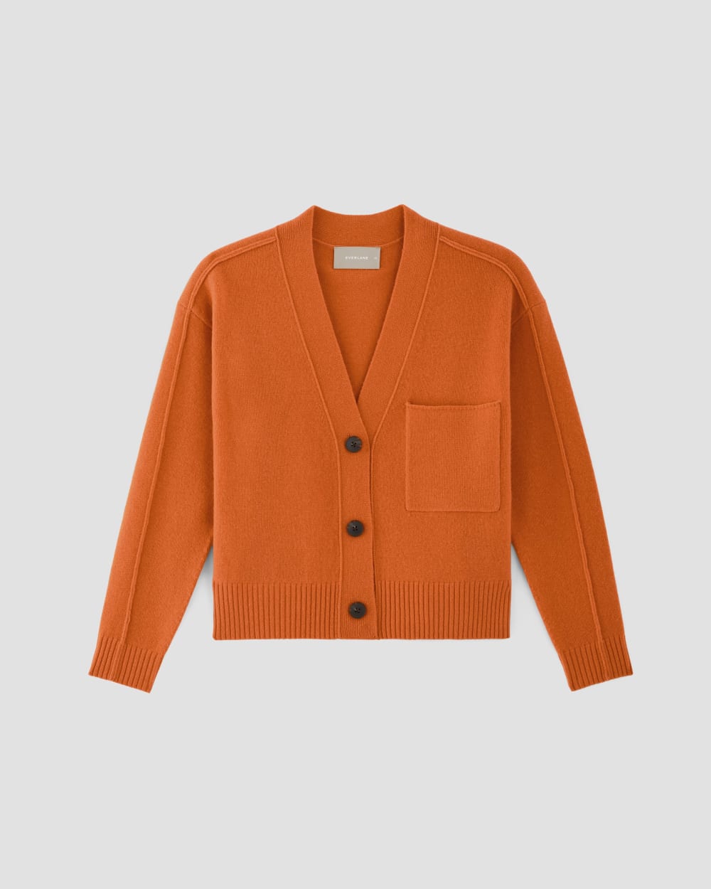The Good Merino Wool Cardigan in Orange — alternate view