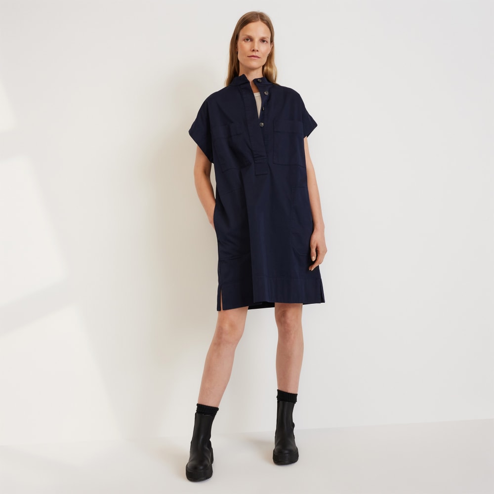 The Easy Workwear Dress in Navy — front view