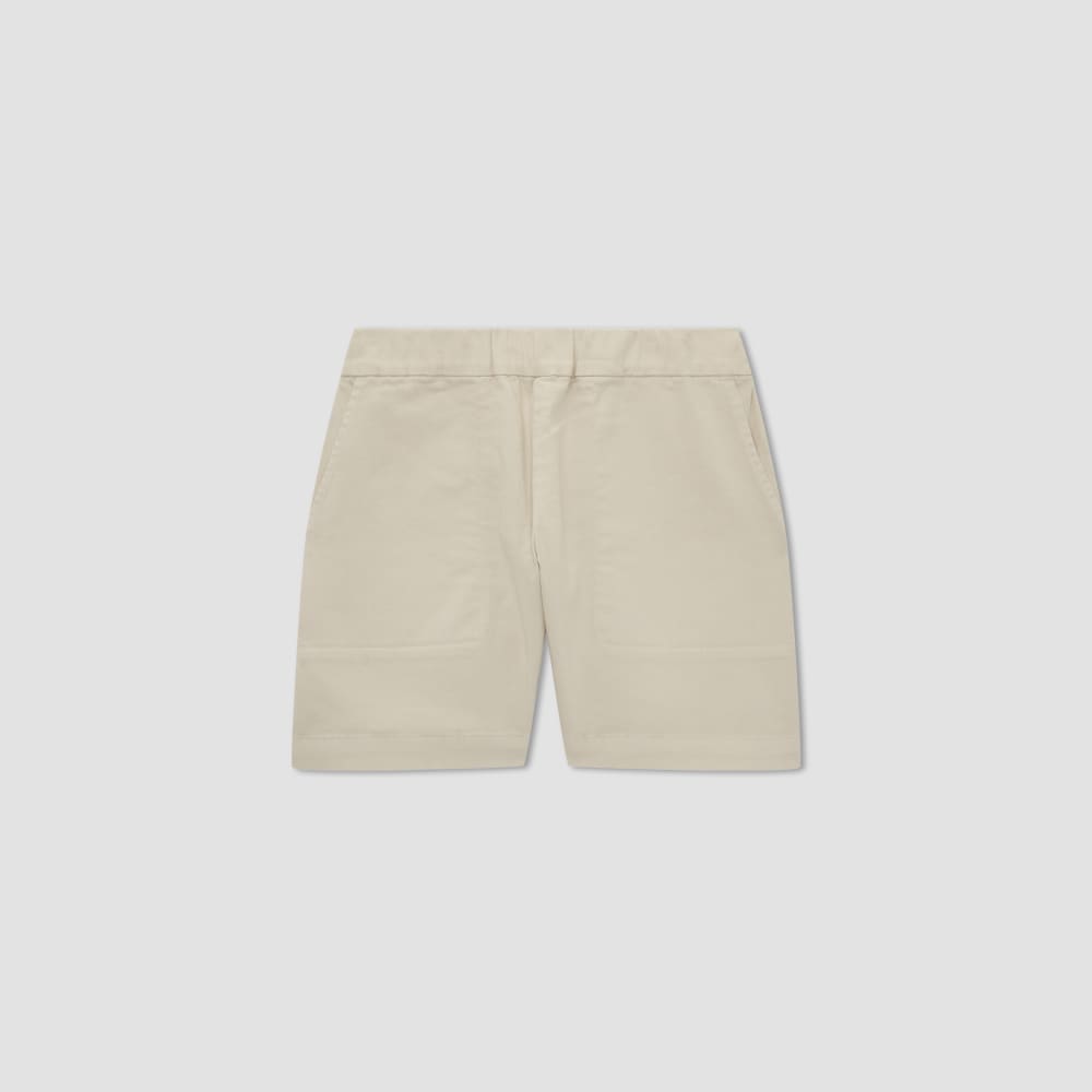 The Organic Pull-On Short in Sandstone — alternate view