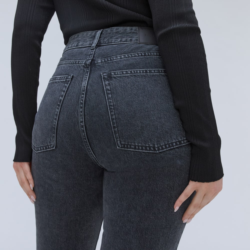 The '90s Cheeky Hourglass Jean in Washed Black — detail view