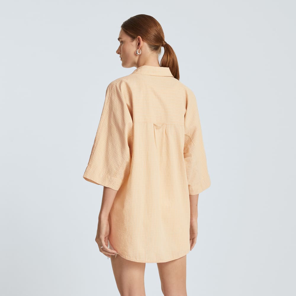 The Cotton Tourist Shirt in Orange Plaid — detail view