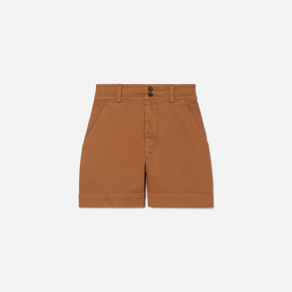 The Way-High® Twill Short in Adobe Brown — front view