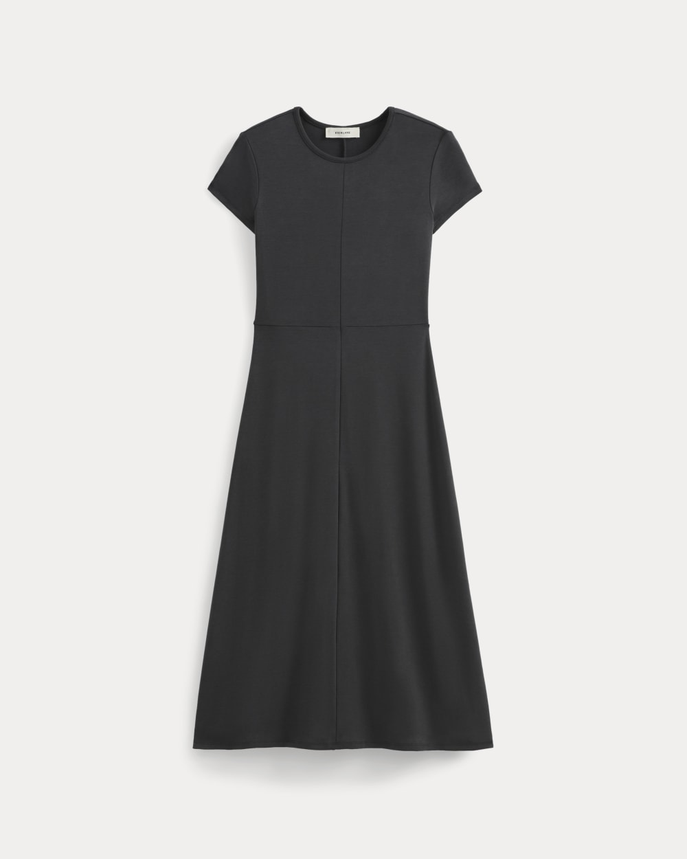Midi Tee Dress in Butterknit in Black — front view