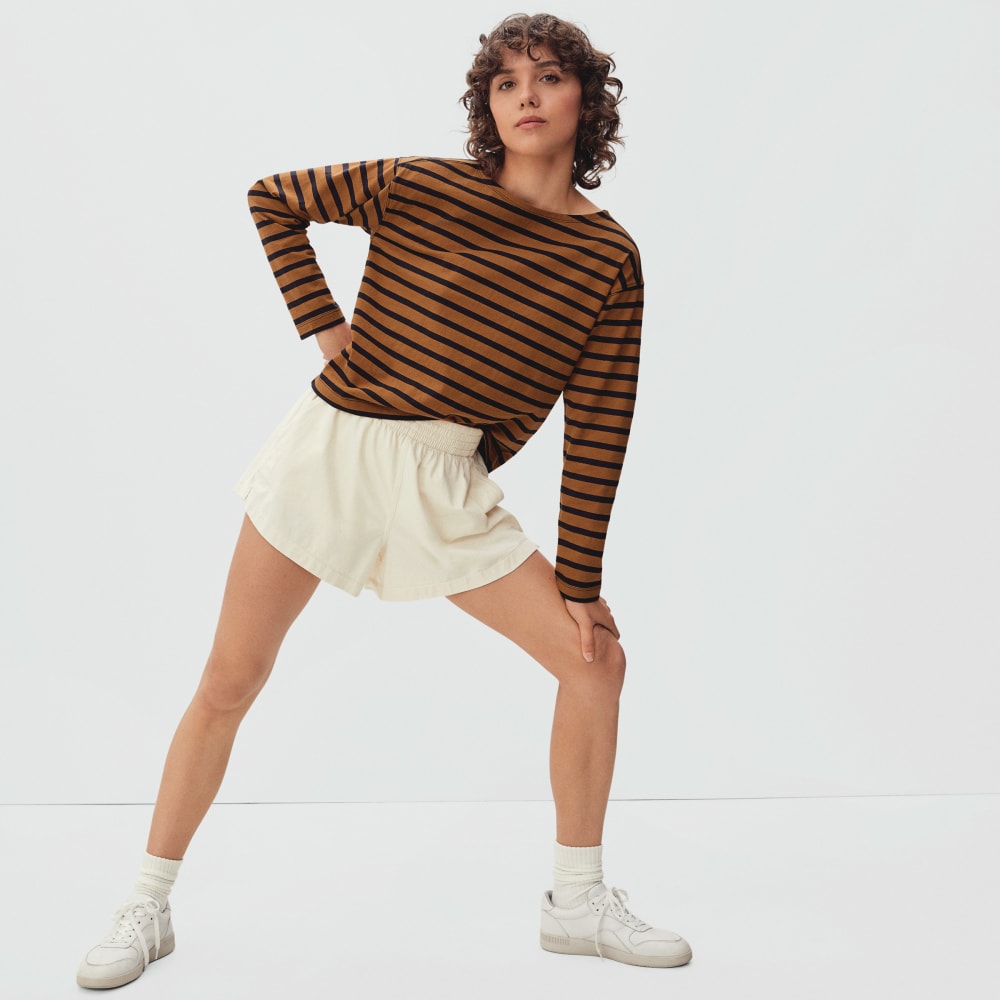 The Mariner Tee in Toasted Almond / Black — detail view