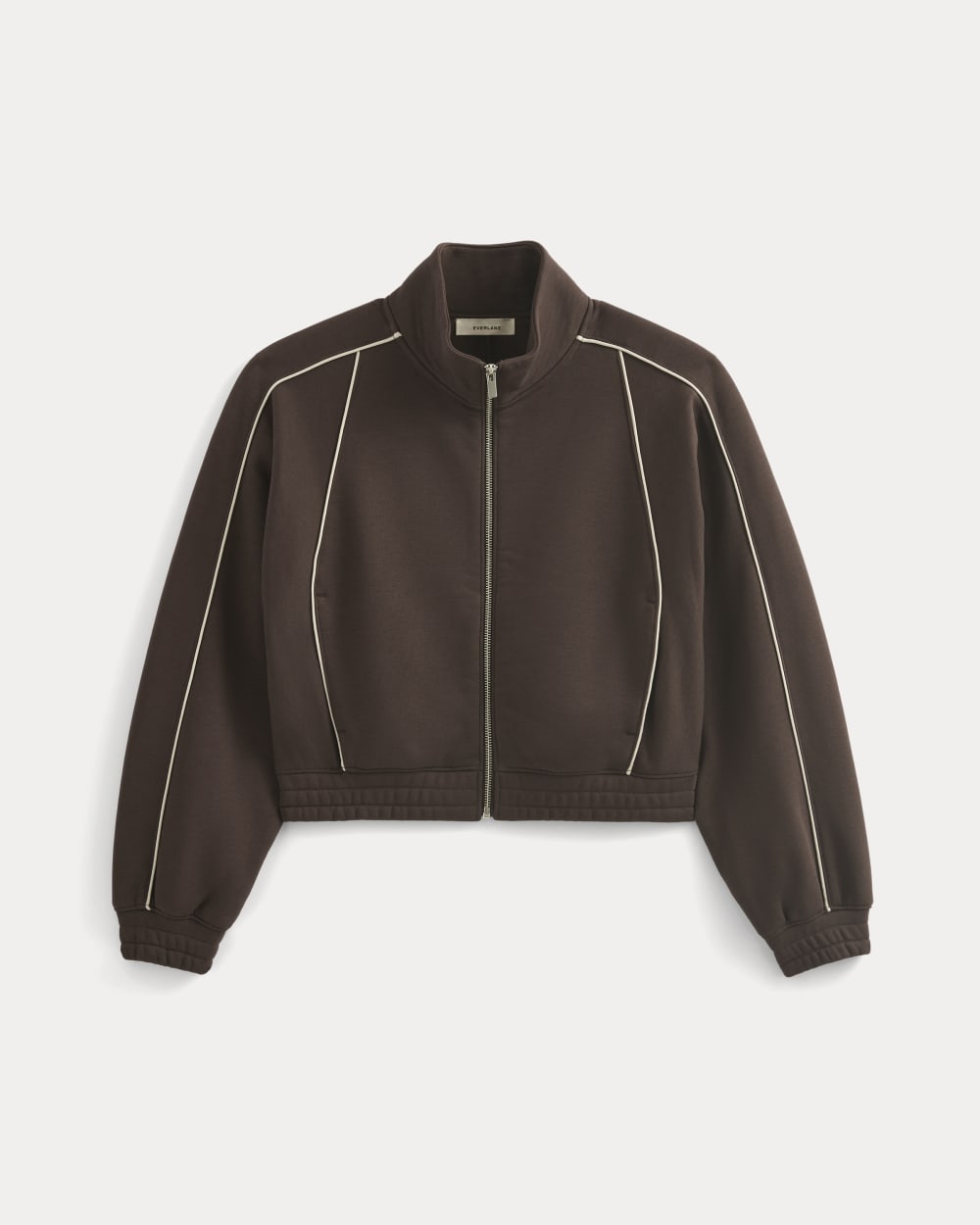 Luxe Fleece Track Jacket in Dark Chocolate — alternate view