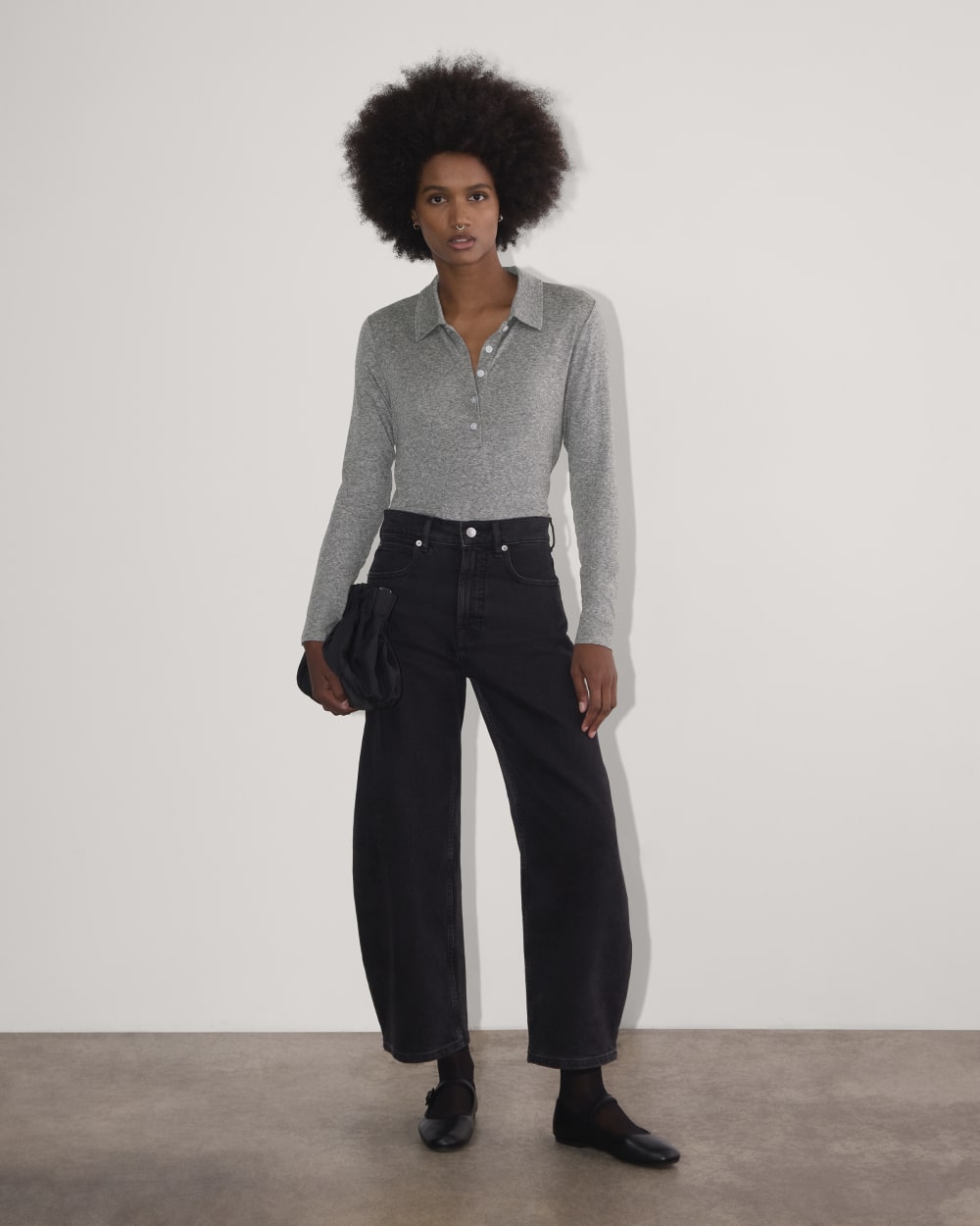 The Henley in Butterluxe in Heather Charcoal — detail view