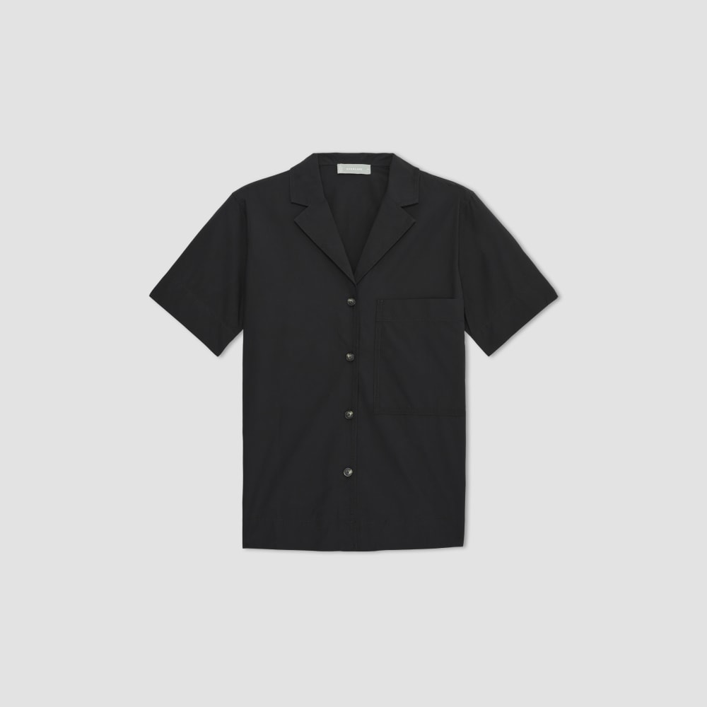 The Poplin Shirt in Black — alternate view