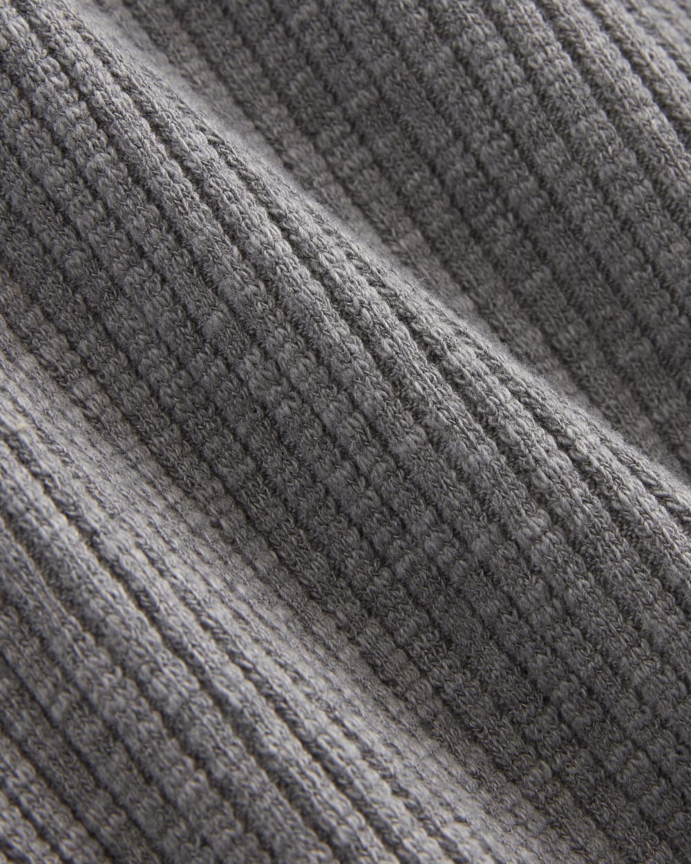 The Cozy Rib Long-Sleeve Tee in Mid Heather Grey — detail view