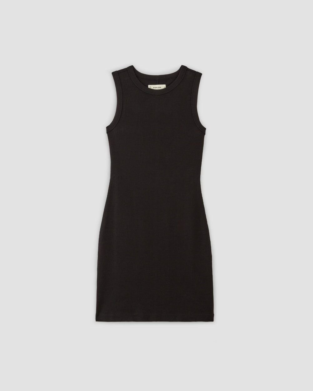 The Ribbed Mini Dress in Black — alternate view