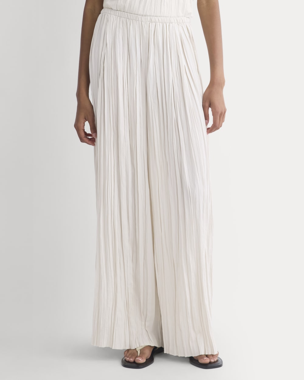 Crinkle Wide-Leg Pant in Birch — detail view