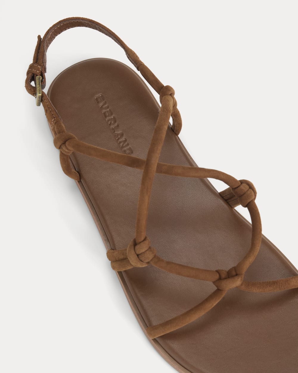 Suede Travel Sandal in Russet — detail view