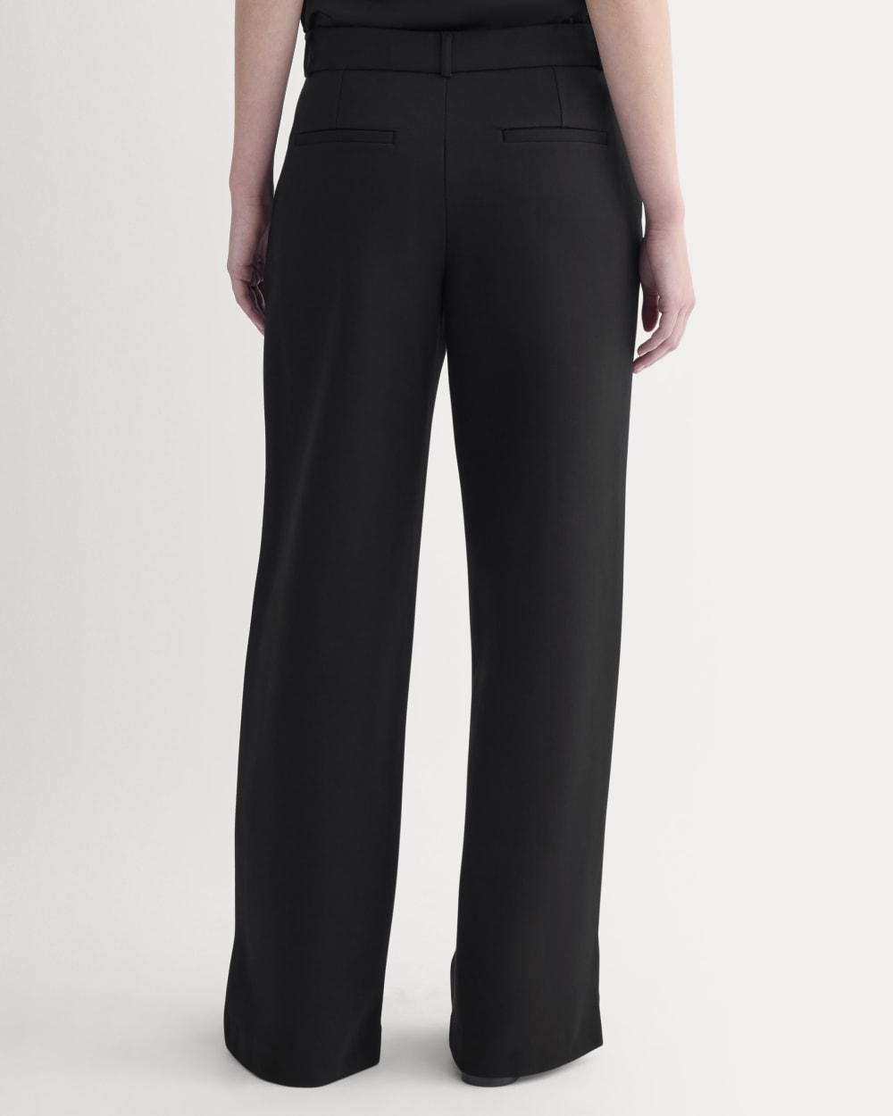 Ponte Wide-Leg Trouser in Black — detail view