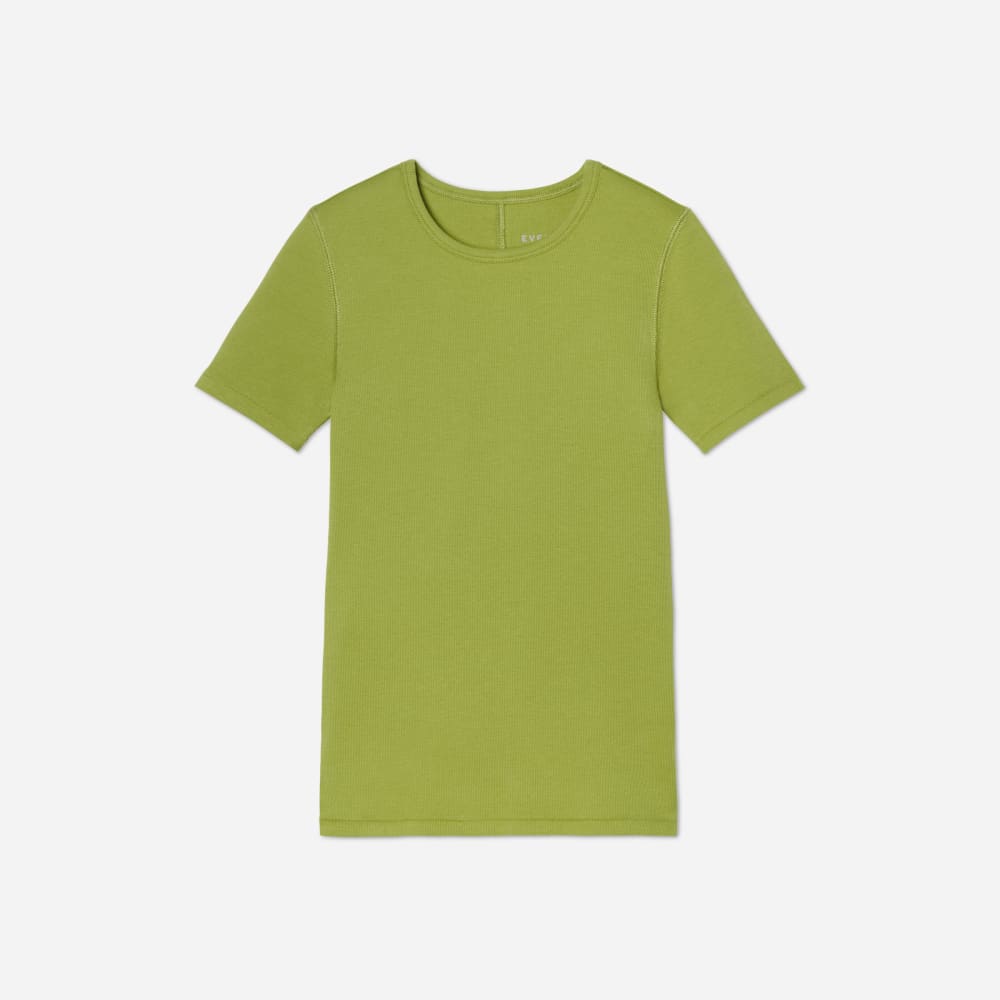 The Pima Micro-Rib Crew Tee in Pepper — front view