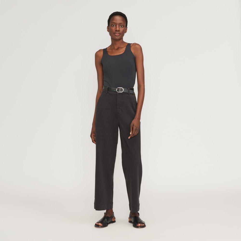The Supima® Sleeveless Top in Black — detail view