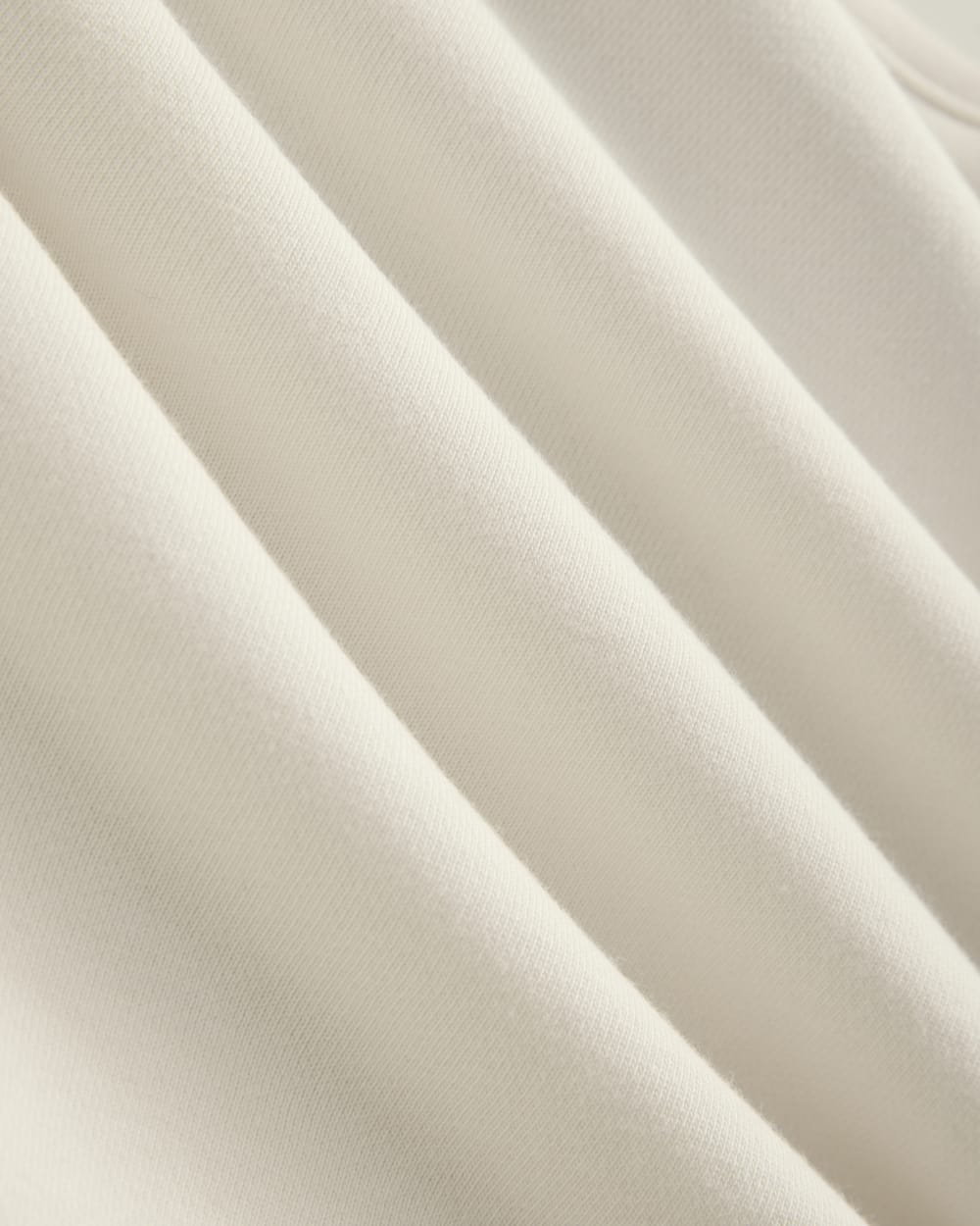 Luxe Fleece Full-Zip Cropped Hoodie in Bone — detail view