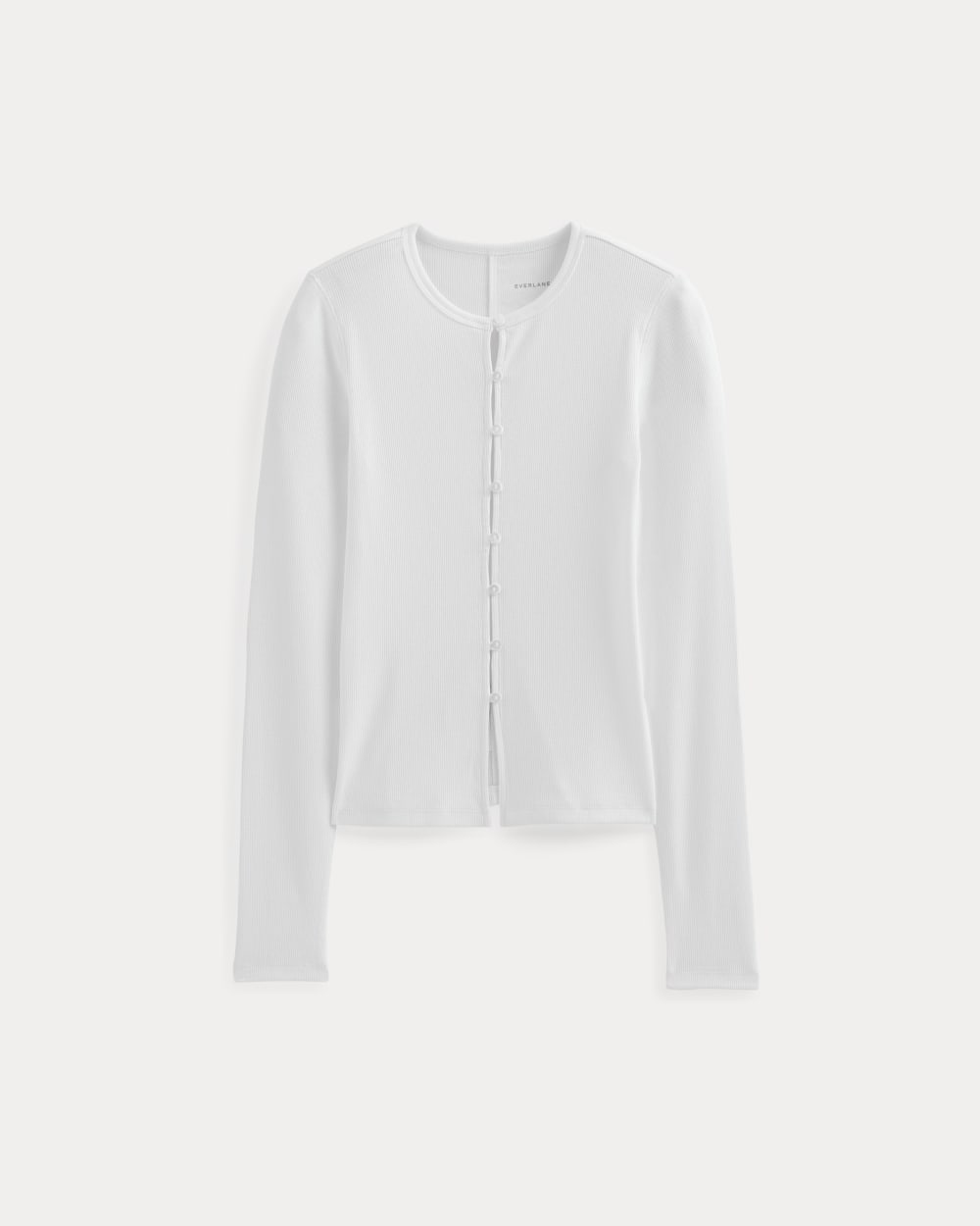 Luxe Rib Button-Up Top in White — alternate view