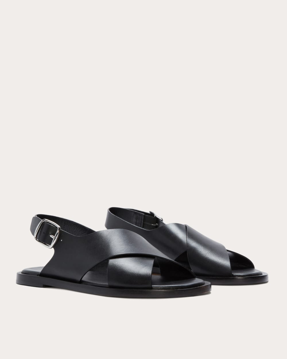 The City Crossover Sandal in Black — detail view