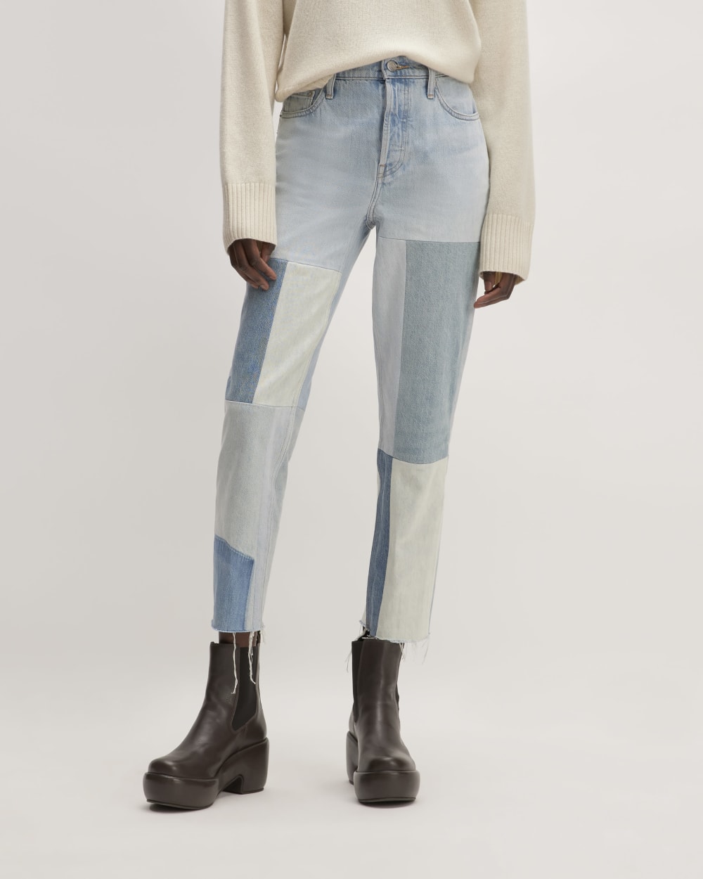 The ’90s Cheeky® Mended Jean in Patched Indigo — front view